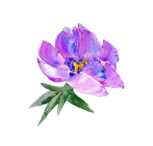 手绘现代风格紫色花