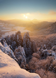 斯洛伐克山, 冬景日落, Sulovske skaly