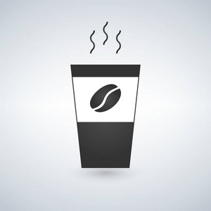 咖啡壶图标配咖啡豆
