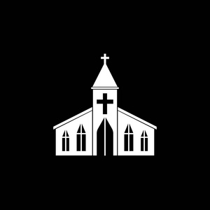 教会固体图标，宗教建筑元素