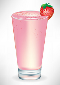 玻璃的草莓奶昔
