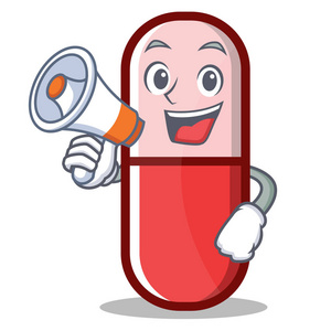 与扩音器药丸胶囊卡通人物照片