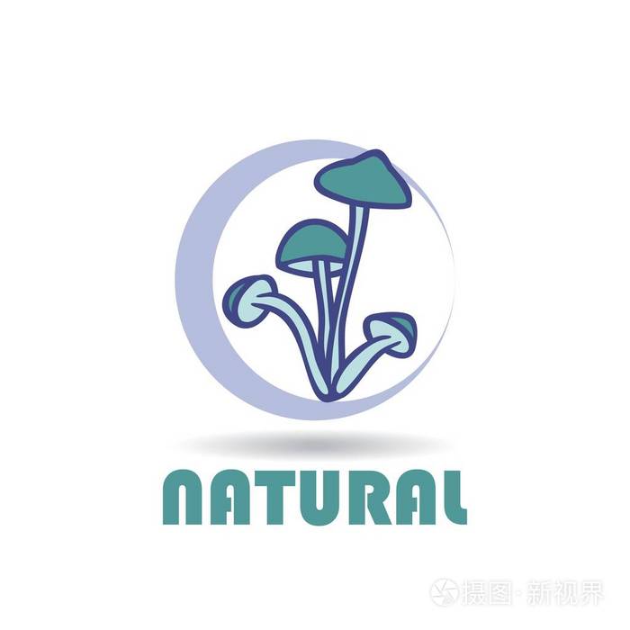 抽象商标为商业公司蘑菇颜色矢量图标