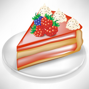 片与莓果蛋糕