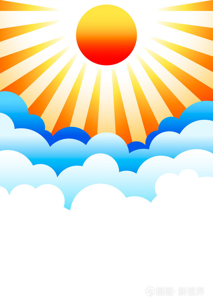 太阳升起云层之上