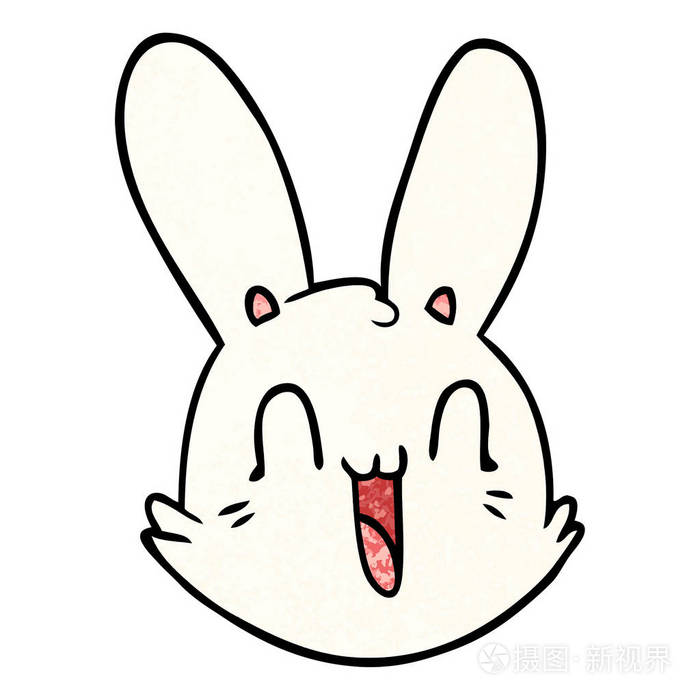 卡通疯狂的快乐兔脸