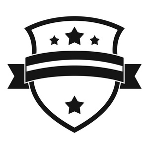 徽章骑士图标, 简单的黑色样式