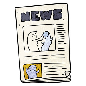 卡通报纸的矢量插画照片