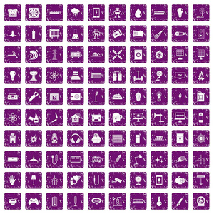 100 能量图标设置 grunge 紫色