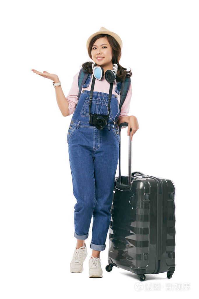 女游客带手提箱的全长画像照片-正版商用图片03iskm-摄图新视界