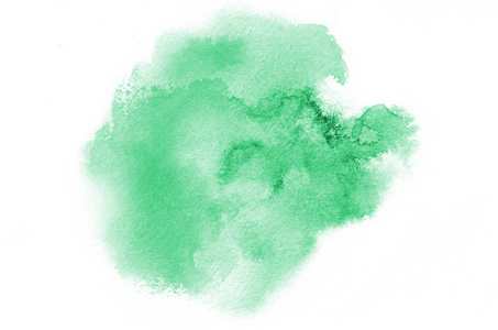 手工绘制的绿色水彩形状为您的设计。创意彩绘背景, 手工制作装饰