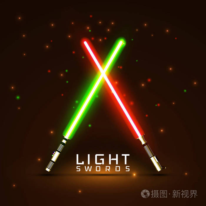 霓虹光剑 十字光剑插画 正版商用图片03ivkx 摄图新视界