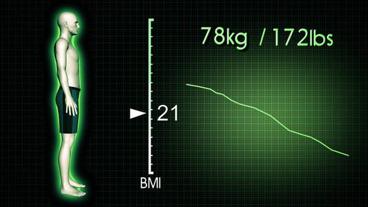 3d 例肥胖男性减肥体重指数