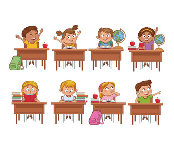 卡通中学生图片