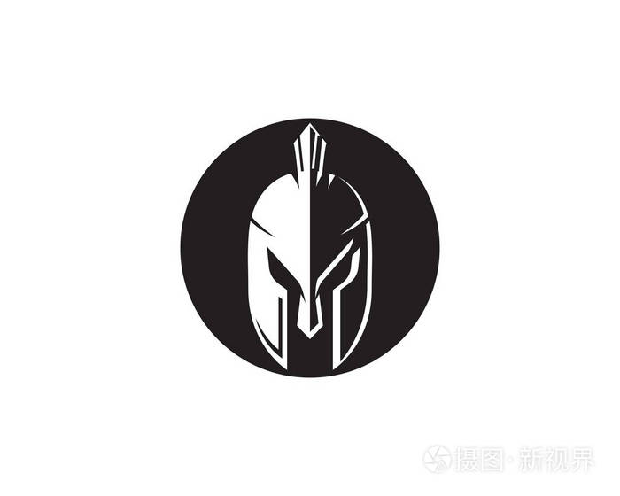 斯巴达人头盔标志模板
