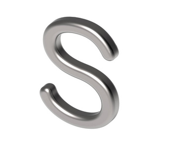 3d 渲染金属字母 S