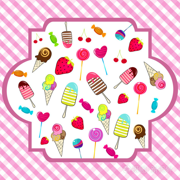 可爱的复古糖果背景