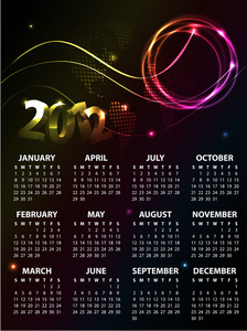 2012年日历设计