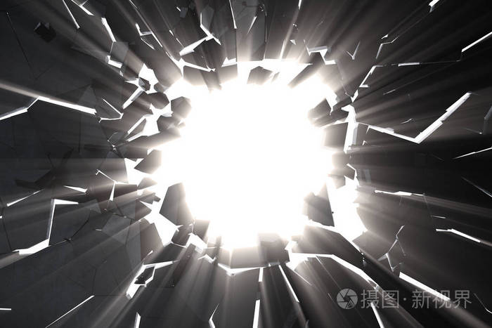 3d 渲染有体积光线的开裂的地球抽象背景.裂缝性混凝土土的抽象背景