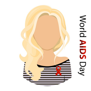 妇女红丝带世界艾滋病日认识女性平面矢量插图