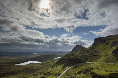 美丽的 quiraing 系列的山在苏格兰斯凯岛的