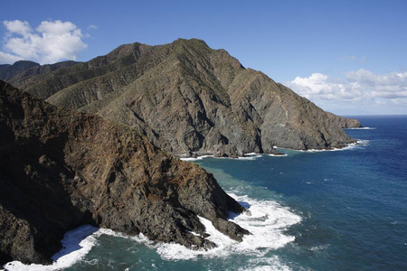 北海岸附近的 Vallehermoso, La 层, 加那利群岛, 西班牙, 欧洲