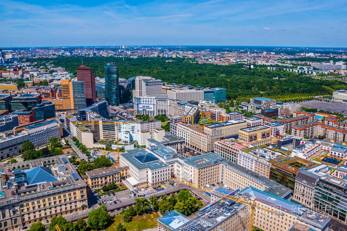 柏林德国与电视塔和柏林dom柏林的天际线的美丽顶视图