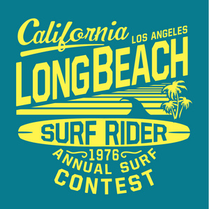 加州体育冲浪排版, tshirt 图形