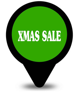 圣诞节销售绿色位置指针图形图片