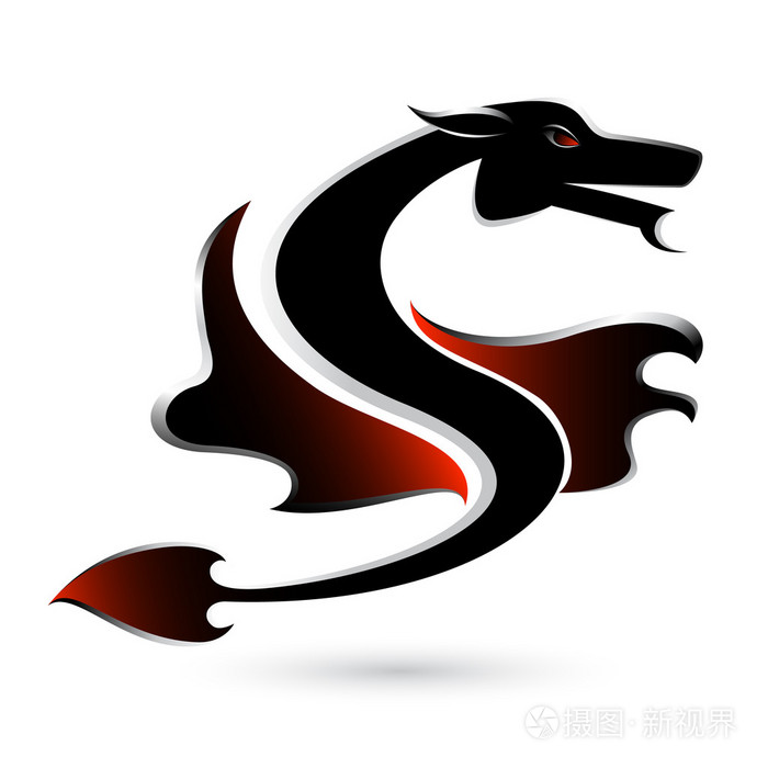 抽象的黑龙