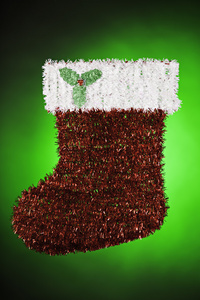 圣诞老人圣诞袜绿色红色白色