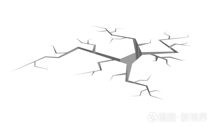 裂开的地面插画-正版商用图片03kf6m-摄图新视界