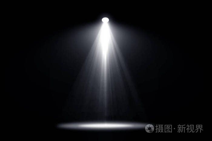黑色背景聚光灯灯