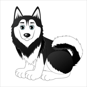 哈士奇卡通图片