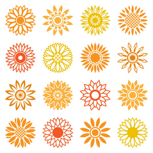 徽标和标签的向日葵图标照片