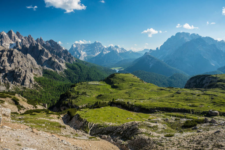 Tre 犯罪 di Lavaredo。白云岩的阿尔卑斯山。意大利