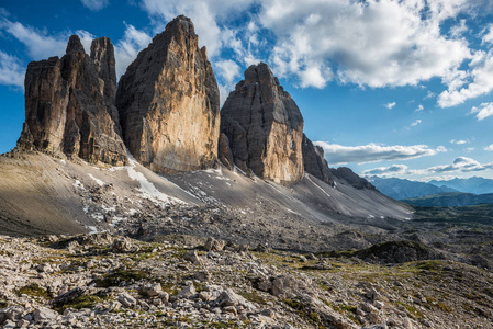 Tre 犯罪 di Lavaredo。白云岩的阿尔卑斯山。意大利