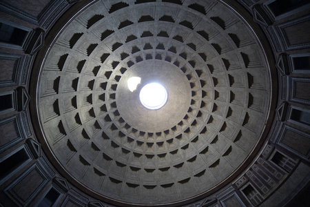 穹顶在万神殿圆顶, 罗马, 意大利