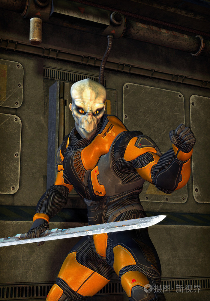 未来派士兵外星人战士