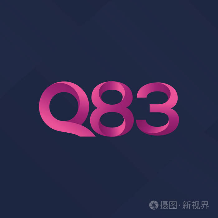 Q83 联合字母和数字标志向量插图