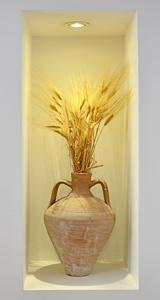 小麦花瓶装饰