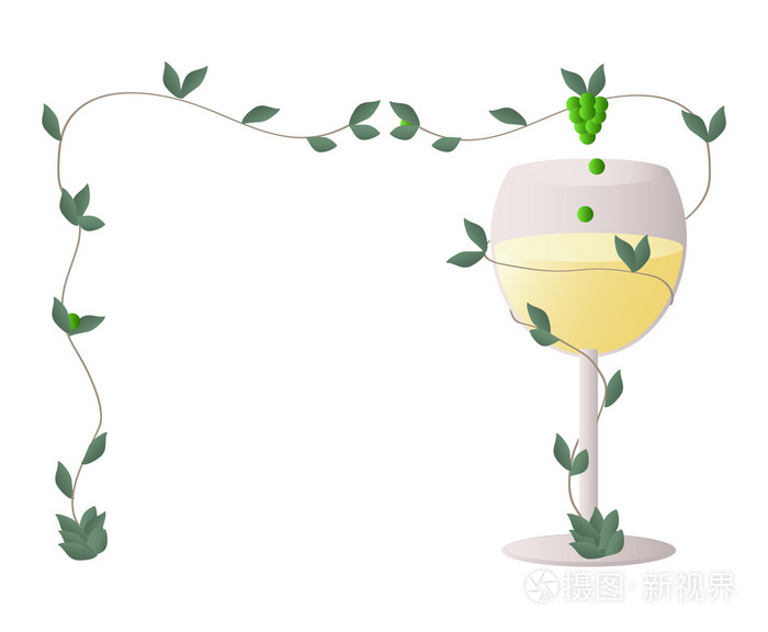 白葡萄酒与葡萄架