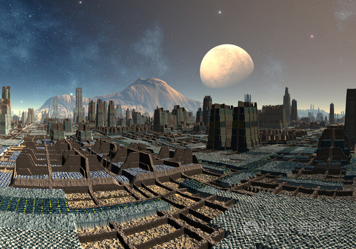 苏铎幻想星球02号外星城市景观