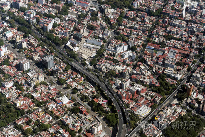 墨西哥城鸟瞰市容全景