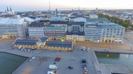 赫尔辛基港口地平线鸟瞰图, 芬兰