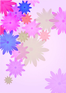 蓝色和粉红色的抽象花背景