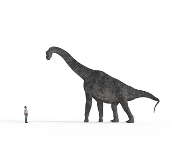 小男人面对面与大腕恐龙