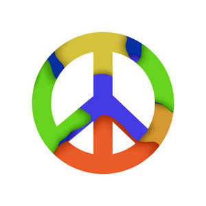 彩色和平标志照片