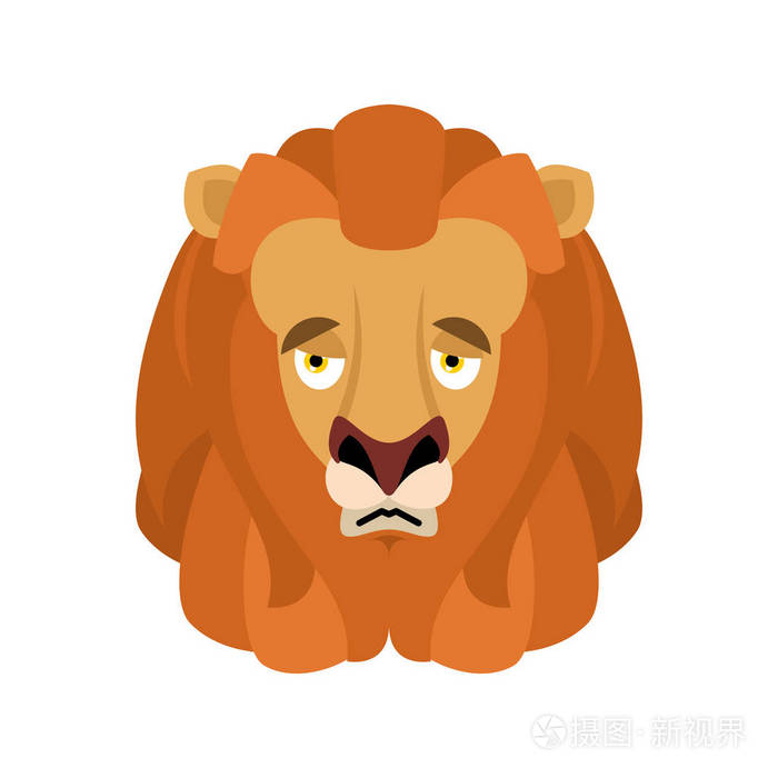 狮子伤心表情脸头像.野兽的悲哀情绪.双