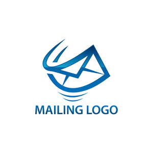 快递空邮标志。简单的插图的快速空邮邮件矢量标志的网站。Gradien 颜色徽标